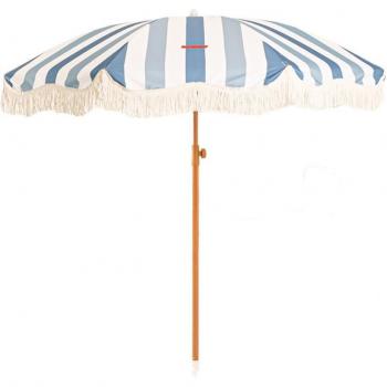 Sombrilla Flamingueo Retro Azul - Protección UPF 50+, Grande, Inclinable, Altura Regulable y Plegable