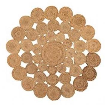 Alfombra de Yute Natural 120x120 cm - Resistente y Fácil de Limpiar