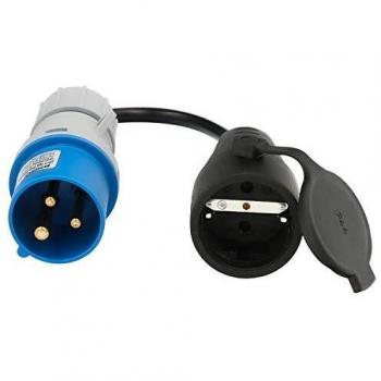 Adaptador de clavija CEE a Schuko, 2 polos + Tierra. Max. 16A. 230V
