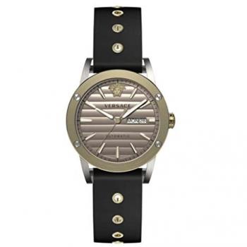 Versace Theros Automatic Men's Watch with Black Leather Strap