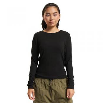 Camiseta de Manga Larga ONLY Riley O-Neck para Mujer, Color Negro, Talla L