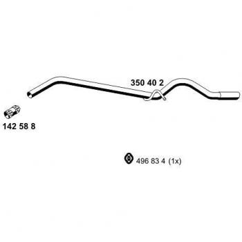 Tubo de escape ERNST 350402 para MERCEDES-BENZ Clase A, Abgasrohr trasero, referencia A1694906310