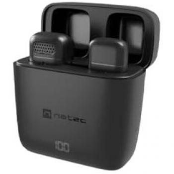 Micrófono Inalámbrico de Corbata Natec Hopper USB-C con Reducción de Ruido y Estuche de Transporte