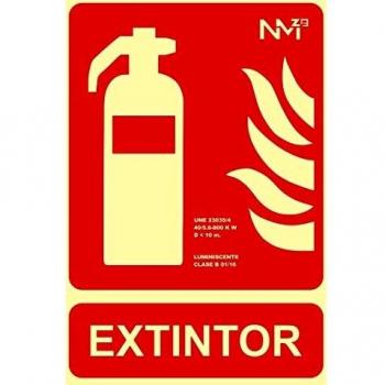 Normaluz B00301 - Señal Luminiscente Extintor PVC Glasspack 0,4mm 21x30cm con CTE, RIPCI