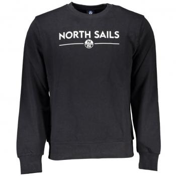 North Sails Black Cotton Sweatshirt with Print Logo - XL