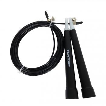 Tunturi-Fitness 14TUSFU180 Tunturi Cuerda de Saltar, Acero, Longitud ajustable, Negro