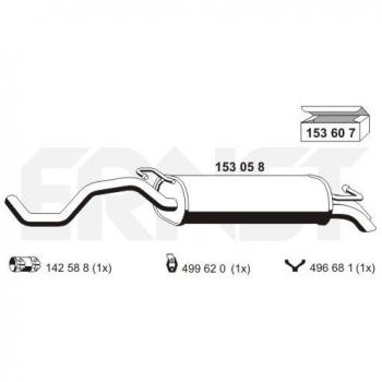 Silenciador trasero ERNST 153058 para VW, AUDI y SEAT