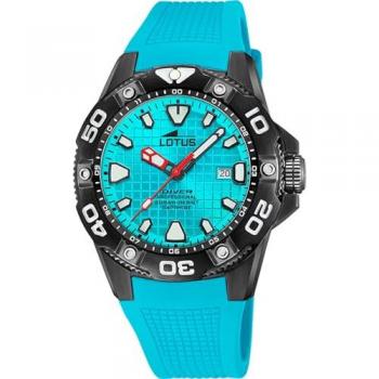 Reloj Lotus Diver 18928/A Azul, Hombre, Analógico, Saphirglas, Correa de Caucho
