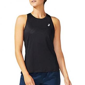 Camiseta de Manga Corta Asics Core para Mujer en Color Negro - Sin Mangas, Modelo 2012c334, Talla XL