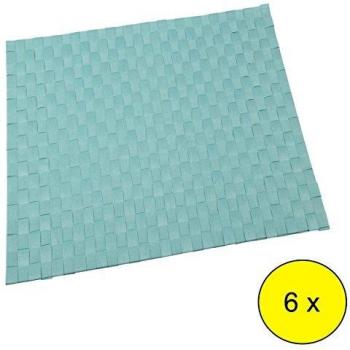 Lote DE 6 MANTELES Individuales Color Turquesa Fabricados EN Poliester 30X45 cm