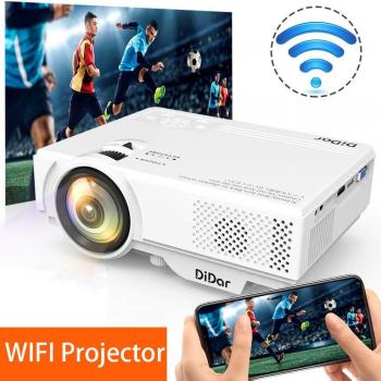 Proyector INALÁMBRICO DIDAR Mini Portátil WIFI Proyector de Cine en Casa 3500 Lumen 50000 Horas Soporte HD 1080P HDMI/USB/VGA/AV/Micro SD