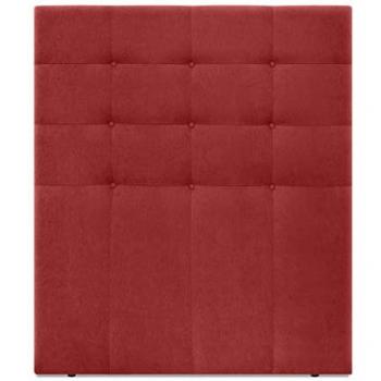 Cabecero Capitoné hasta el Suelo Cabezal 8cm tapizado ACUALINE Tela y Polipiel para Cama Dormitorio (Rojo Tela, 95cm, Camas 70/80/90) - D