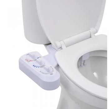 vidaXL Bidet Toilet Seat Attachment Hot Cold Water Dual Nozzles
