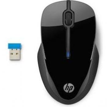 HP 250 Ratón Inalámbrico Negro, Blue LED, 1600 DPI Ajustable (1000/1200/1600), RF, Tecnología de Sensor con 3 Botones y Rueda de Despl