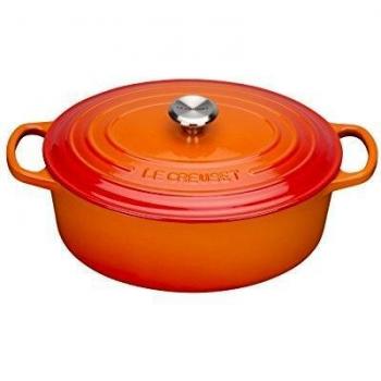 LE CREUSET Signature Enamelled Cast Iron Oval Casserole Dish With Lid, 29 cm, 4.7 Litre, Volcanic, 211782909