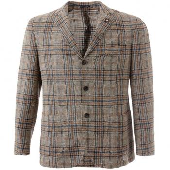 Lardini Elegant Multicolor Linen Jacket - IT52 | XL