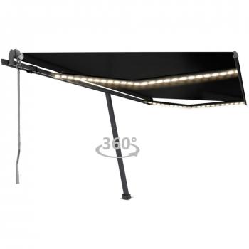 Toldo automático Día y Noche con LED y sensor de viento antracita 450x300cm