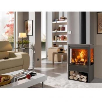 Estufa de Leña con Horno Panadero Coral 3V EcoDesign 5.4kW 730x446x384mm
