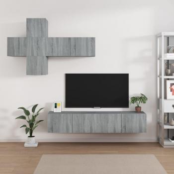 vidaXL Set de muebles para TV 7 piezas madera contrachapada gris Sonoma 80 x 30 x 30 cm Mueble de Salón Mueble Televisor Mesa de TV