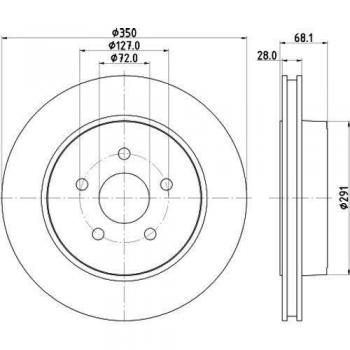 Disco de freno HELLA 8DD 355 120-911 Ventilado y Recubierto para JEEP Grand Cherokee 3