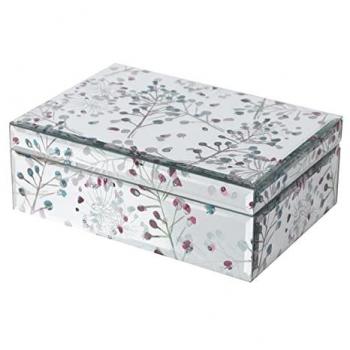 Caja Decorativa de Cristal con Impresión Foil para Almacenaje de Objetos Valiosos 26x18x10 cm