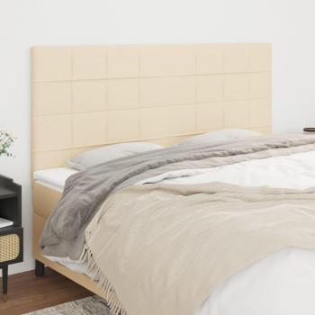 Cabeceros de Cama 4 Piezas en Tela Color Crema 80x5x78/88 cm