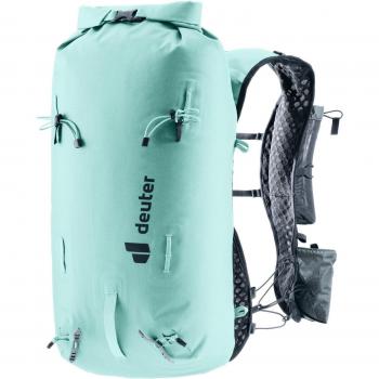 Deuter Vertrail 16 Mochila de Montaña Azul y Verde, capacidad de 16 litros, diseño ergonómico, sistema de ventilación Airstripes, compatible con sistema de hidratación, múltiples compartimentos y bolsillos
