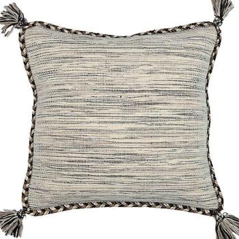 Cojín Sahara Negro Algodón Blanco 45 x 45 cm