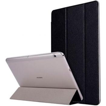 Funda Giratoria para Huawei Mediapad M5 Lite de Polipiel Liso en Color Negro de 10.1 Pulgadas