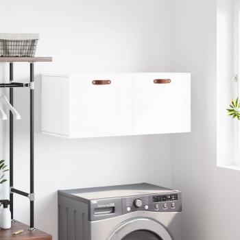 Gabinete de pared blanco pulido 80x36,5x35 cm madera multicapa