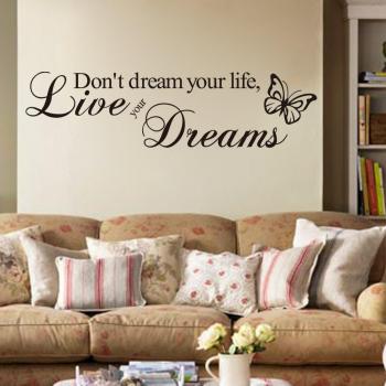 Himanjie - Adhesivo decorativo para pared, diseño con texto en inglés