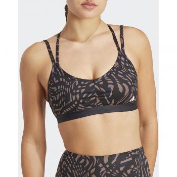 Adidas Top de mujer Yoga Essentials, color negro, talla M, diseño de manga larga con estampado, ideal para actividades deportivas y yoga