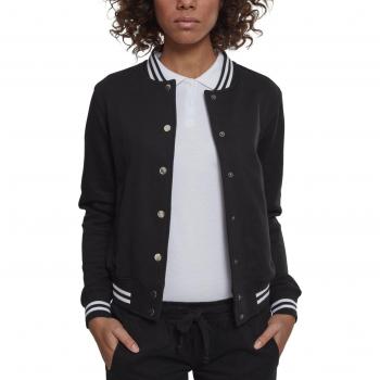 Urban Classics Ladies Rockabilly College Sweat Jacket - Black/White - Sizes XS to 5XL