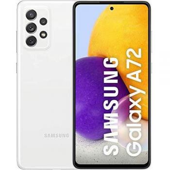 Samsung Smartphone Galaxy A72 con Pantalla Infinity-O FHD+ de 6,7 Pulgadas, 6 GB de RAM y 128 GB de Memoria Interna Ampliable, Batería de 5000 mAh y Carga Superrápida Blanco