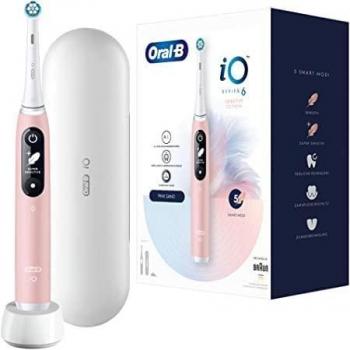 Oral-B iO Series 6 Sensitive Edition - Cepillo de dientes eléctrico con tecnología magnética y estuche de viaje