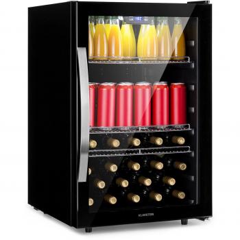 Frigorífico Klarstein Beersafe 5XL - 148 litros, 3 estantes, puerta panorámica de cristal, acero inoxidable