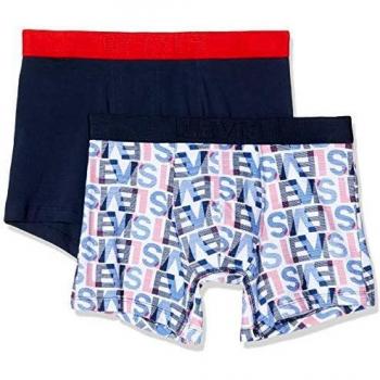 Levi's Men's Logo AOP Boxer Brief 2P Shorts, Multicolour