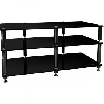 Mueble de Audio Norstone Bergen 2 AV - Fijo, Negro, Vidrio y Acero