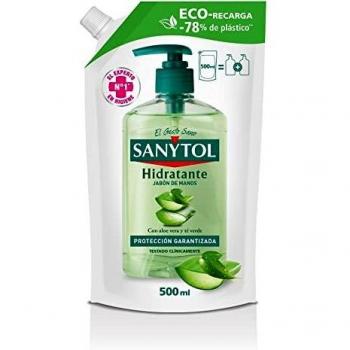 Sanytol - Eco-Recarga Jabón de Manos Hidratante, Protege, Limpia e Hidrata, con Aloe Vera y Té Verde