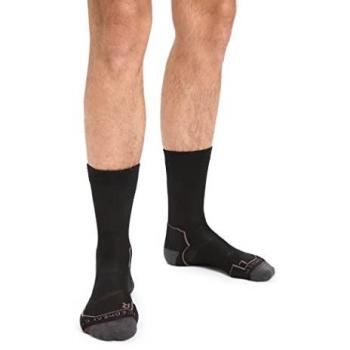 Icebreaker Hike+ Light Crew Calcetines de senderismo para hombre en color negro y morado, talla L