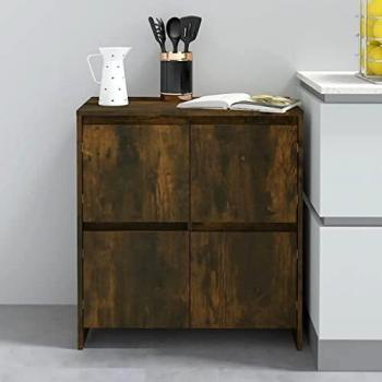 Aparador de madera contrachapada y aglomerado roble ahumado 70x41x75 cm, Mueble de Almacenaje de Salón, Buffet para salón Moderno, Armario Auxiliar, Armario de