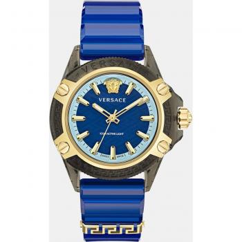 Versace Reloj de Hombre Icon Active VE6E00323 de Policarbonato Azul con Indiglo y Resistencia al Agua 3 ATM