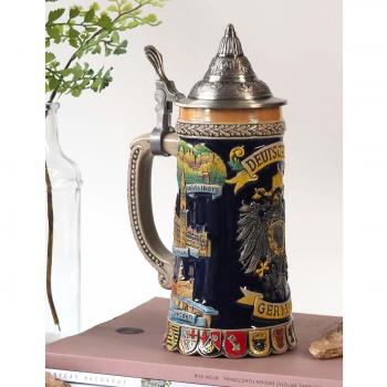 Amoy-Art Jarra de Cerveza Alemana Personalizada Taza águila Imperial Mug 0.6 Liter