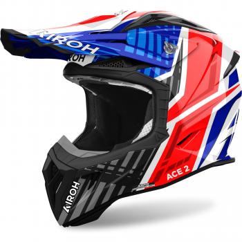Airoh Casco de Cross Aviator Ace 2 Proud Azul-Rojo Brillante