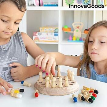 InnovaGoods- Ajedrez de Memoria de Madera Taeda 26 Piezas