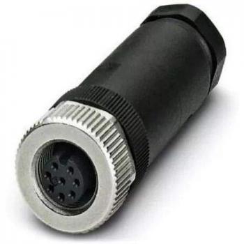Phoenix Contact SACC-M12FS-1513347 Circular Connector for Field Assembly, M12, 8-Pole, PG9 Mounting, IP67 Rated, Operating Temperature -40 °C to +85 °C, Black Stainless Steel Housing