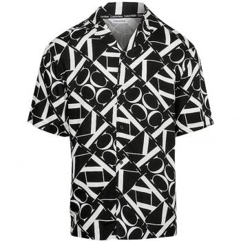 Camisa de vestir negra Calvin Klein para hombre con corte moderno