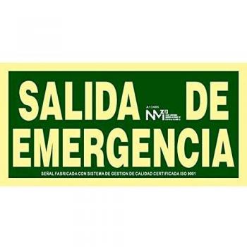 Normaluz RD13106 - Señal Luminiscente Salida De Emergencia 15x30cm Clase B PVC 0,7mm Evacuación Homologada