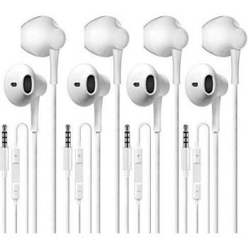 4 Pack Auriculares In-Ear con micrófono, Auriculares VddSmm In-Ear Auriculares, estéreo con Aislamiento de Ruido para, Samsung, y Todos los Dispositivo de Interfaz de 3,5mm