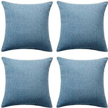 Amazon Brand - Umi Fundas de Cojin Impermeable Protegedor 4 Piezas 45x45cm Azul Claro